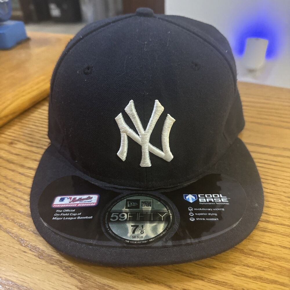 New Era 59Fifty Men's Cap NY Yankees Navy Blue On Field Game Hat Sz 7 1/8